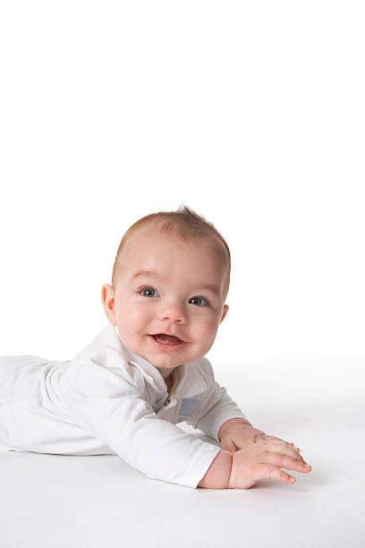 istock Happy little baby boy lying on his belly 149211041