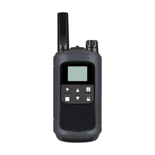 Vector illustration of Realistic Walkie-Talkie Mockup, Isolated on White Background