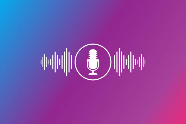 podcast sound audio wave design - sample stock illustrations