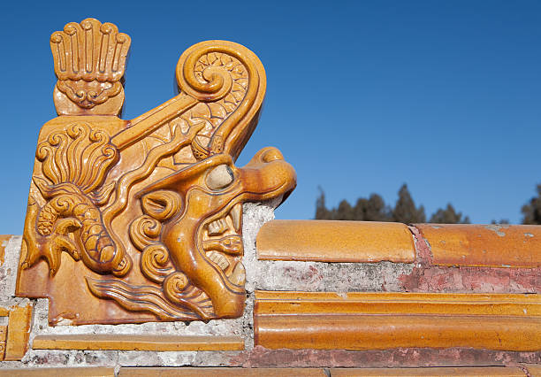 Chinese roof decoration stock photo