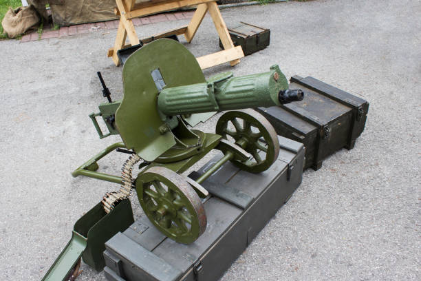 istock World War II machine gun and ammunition boxes 1492119124