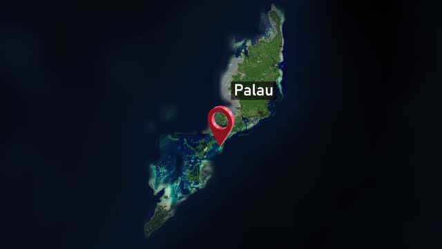 Palau Country Zoom from Space to Earth
