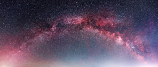 istock Beautiful panoramic milky way galaxy. Bright starry sky. Astronomical background. 1492119694