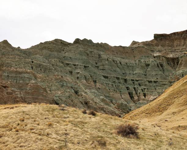 The greenish cliffs of Blue Basin stock photo
