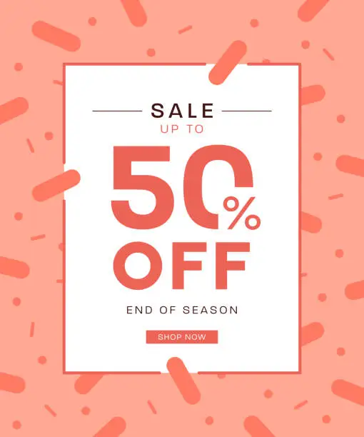 Vector illustration of 50 Percent Discount Sale Web Banner