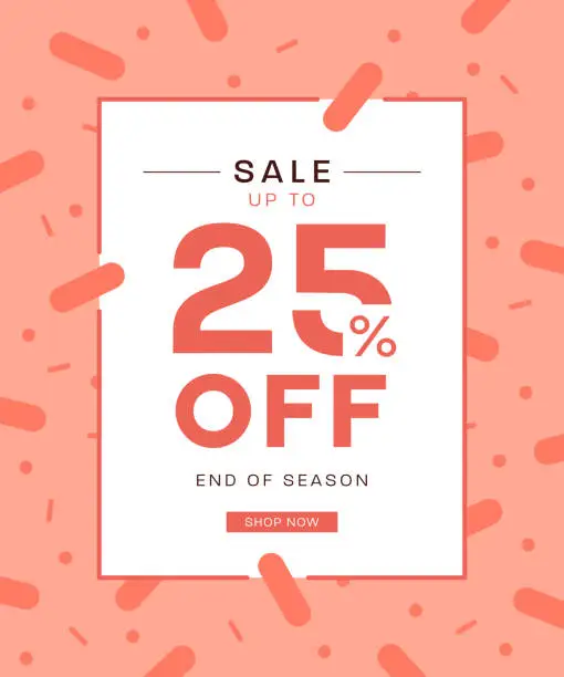 Vector illustration of 25 Percent Discount Sale Web Banner