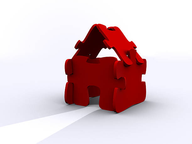 puzzle house stock photo