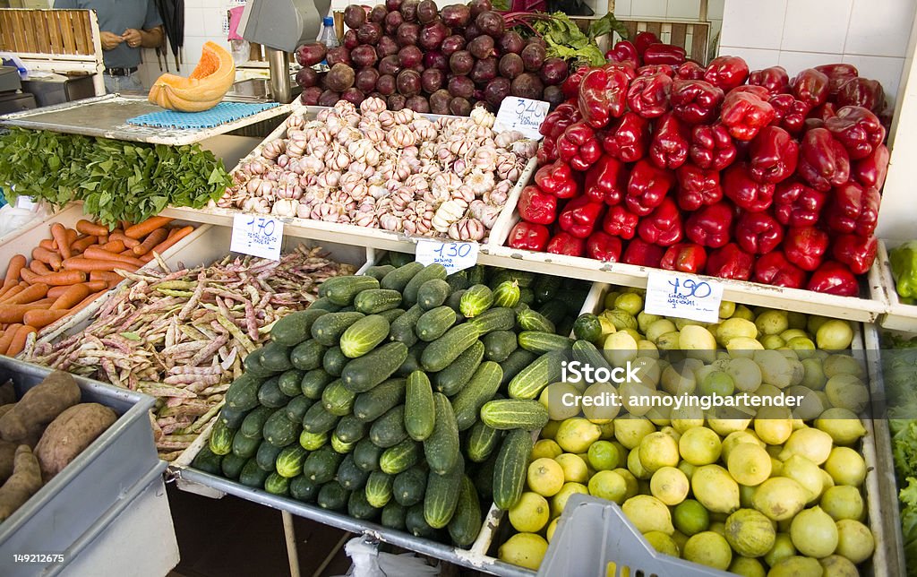 Mercado de frutas e produtos hortícolas - Royalty-free Abundância Foto de stock