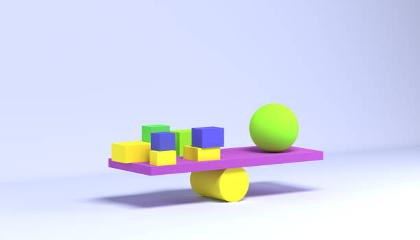 istock Abstract illustration of equilibrium. Figures in balance 1492133074