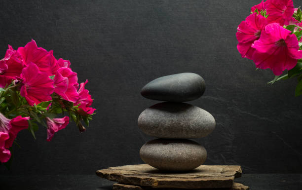 istock stones and flowers for the podium background 1492138314