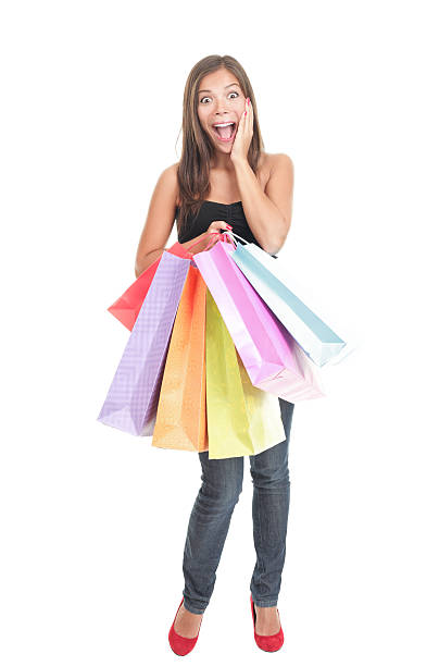 istock Surprised shopping woman isolated 149214885