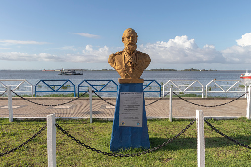 Santarem, Para, Brazil - March 03, 2023: Bust (statue) of \