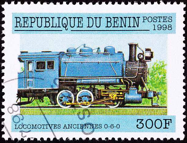 istock Canceled Benin Train Postage Stamp Old Railroad Steam Engine Locomotive 149215308