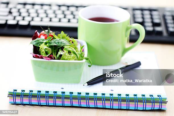 Salad And Tea Stock Photo - Download Image Now - Appetizer, Breakfast, Business