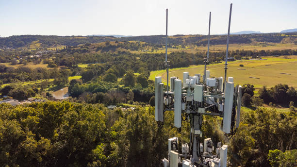 istock Aerial view of a mobile phone telecommunications tower 1492159329