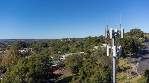 istock Aerial view of a mobile phone telecommunications tower 1492159353