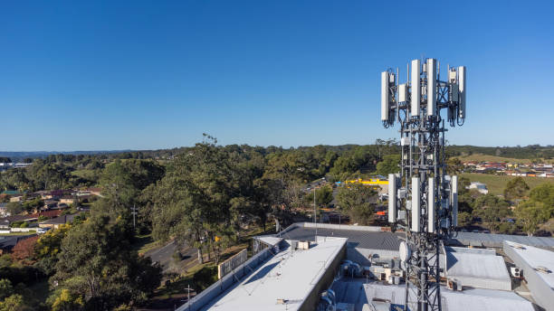 istock Mobile phone telecommunications tower aerial 1492159375