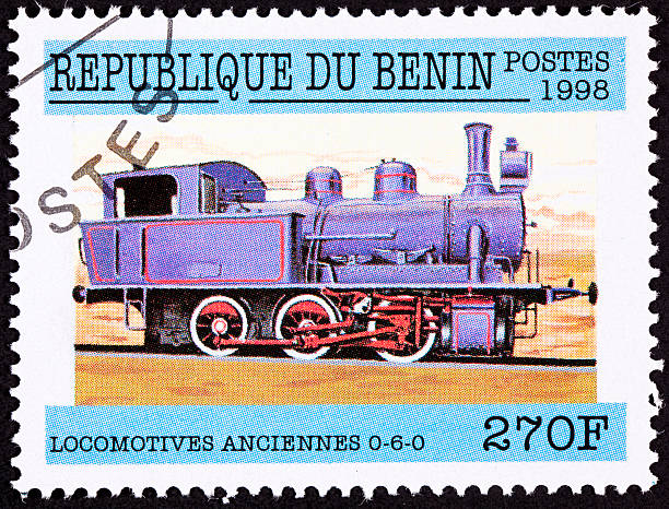 istock Canceled Benin Train Postage Stamp Old Railroad Steam Engine Locomotive 149216744