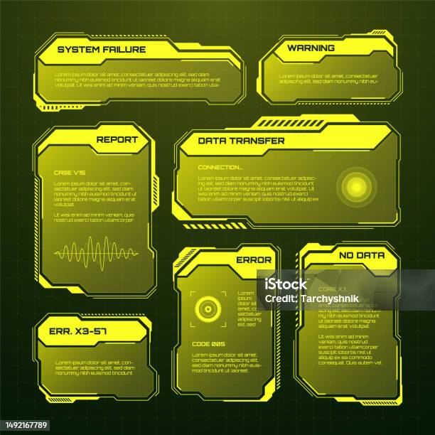 Warning Info Example Ui Yellow Futuristic Hud Ui Elements Scifi User Interface Text Boxes ...