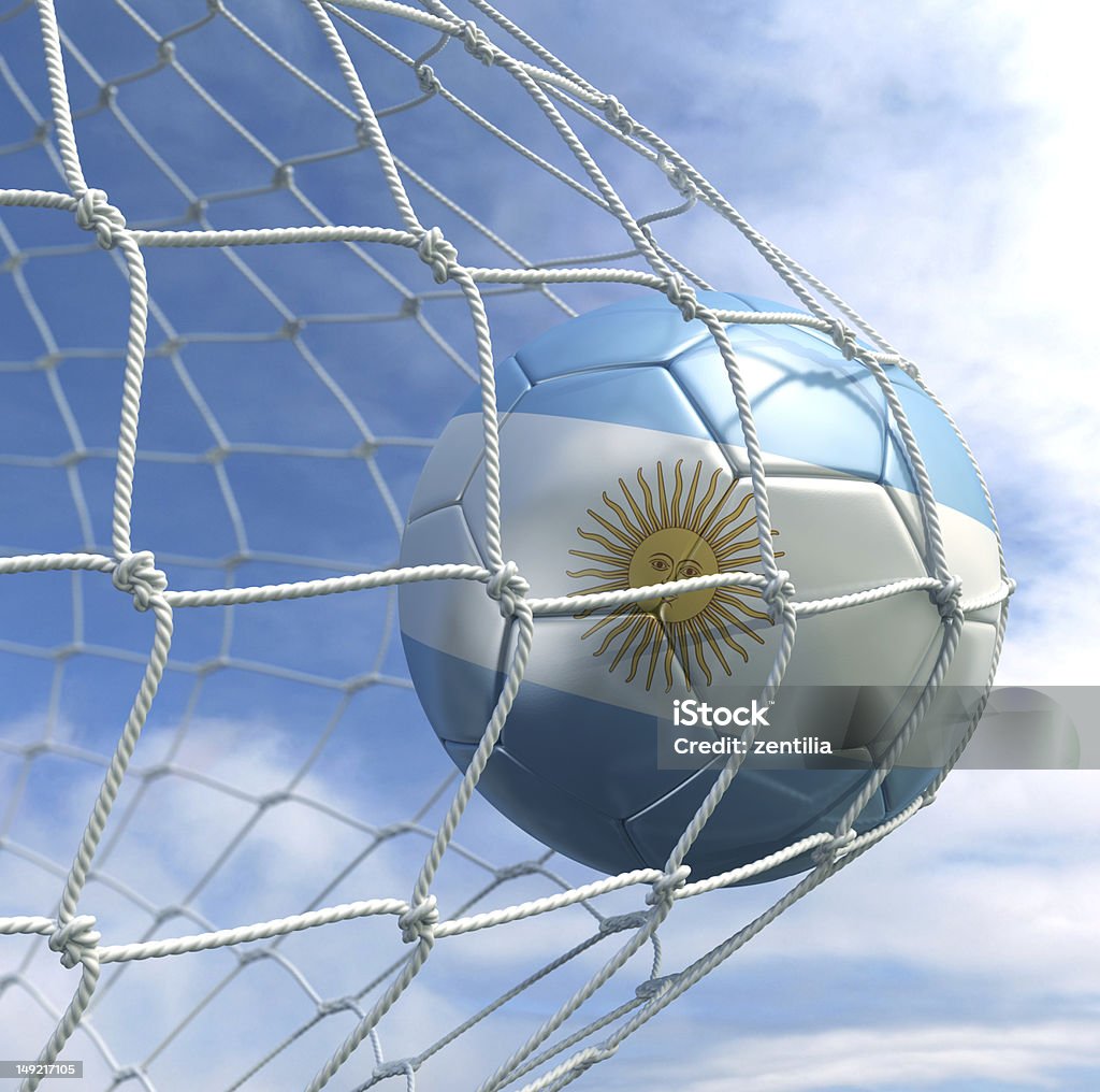 Soccerball en net - Foto de stock de Argentina libre de derechos