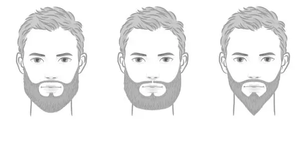 Vector illustration of Mustache and beard style variations