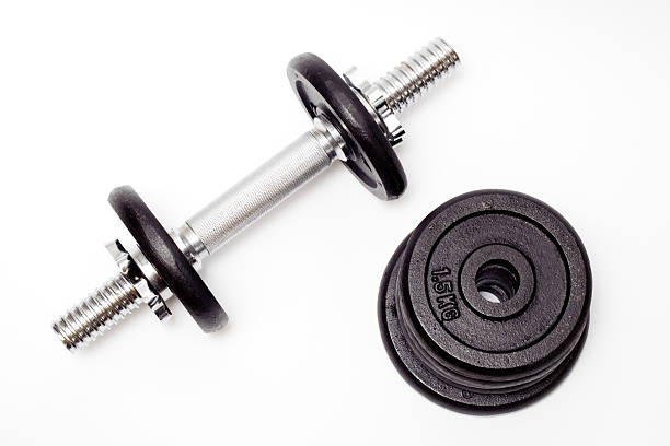 istock Black dumbbell, bodybuilding equipment 149217445