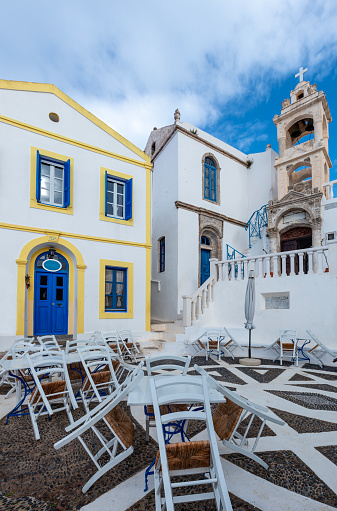 The church square of Nikia village on the Greek island of Nisyros.