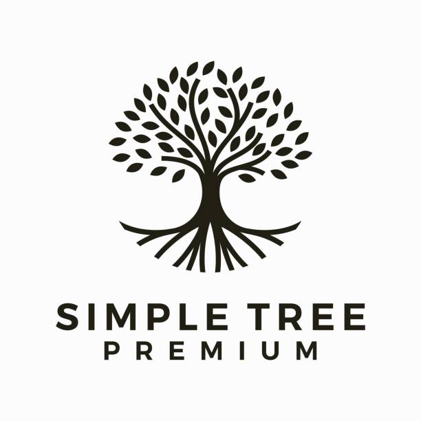 ilustrações de stock, clip art, desenhos animados e ícones de simple tree vector template. - root