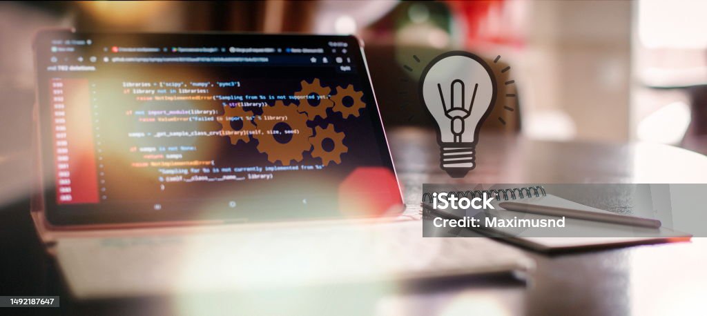 Programmer Working On Computer Code Developer Of Software Applications ...