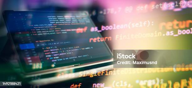 Notebook Closeup Photo Css Javascript And Html Usage Monitor Closeup Of ...