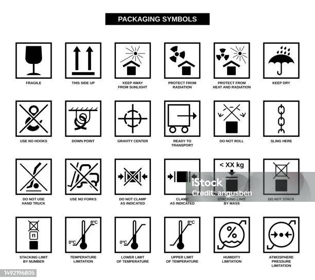 Container Simbols Packaging Symbols Stock Illustration - Download Image Now - Box ...