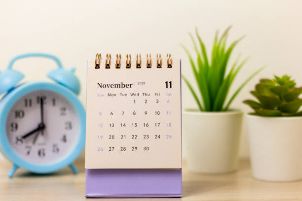 istock Desktop calendar for November 2023. Desktop calendar for planning, appointments. 1492196818