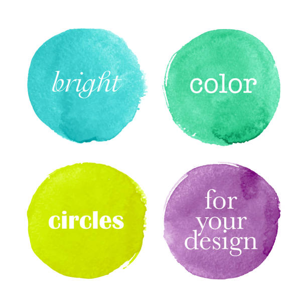 Watercolor circles for design vector art illustration