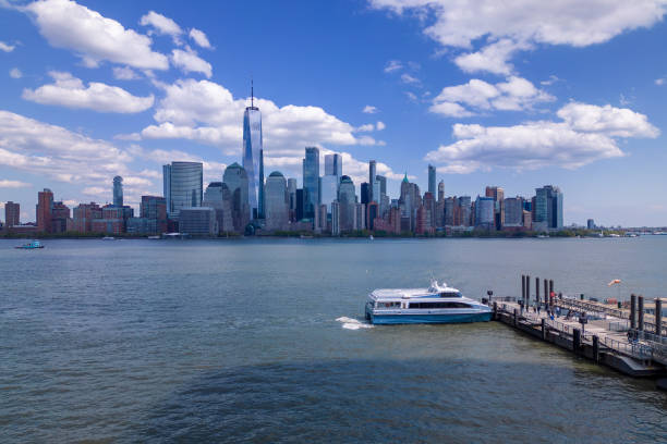 istock A boat is docked at the pier on Hudson river and Manhattan background 1492198678