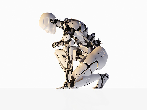 Robot on a white background,3d render