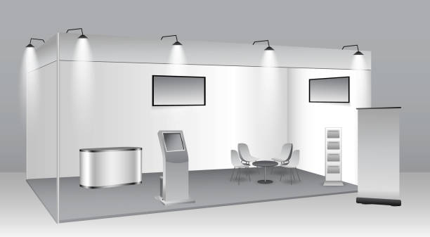 istock set of realistic trade exhibition stand or white blank exhibition kiosk or stand booth corporate commercial. eps vector 1492200164