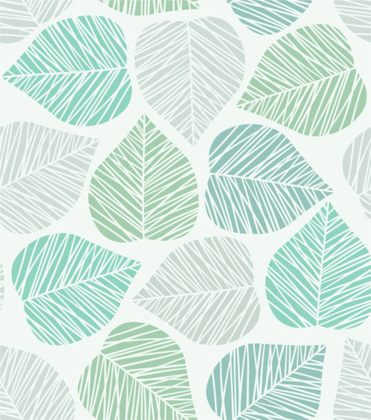 Seamless pattern with leaves vector art illustration