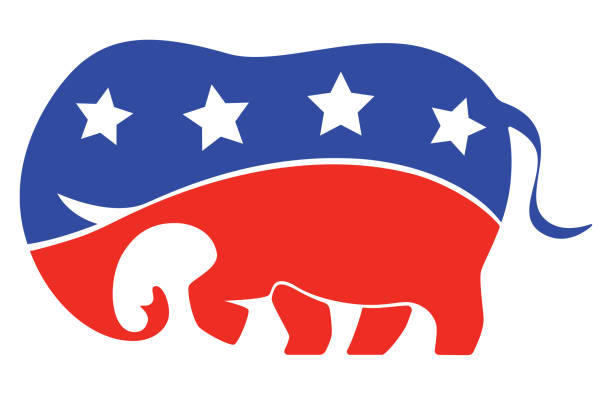 republican elephant symbol vector illustration of republican elephant symbol republican elephant logo stock illustrations