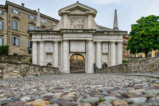 The Porta San Giacomo entrance to the Città Alta Bergamo