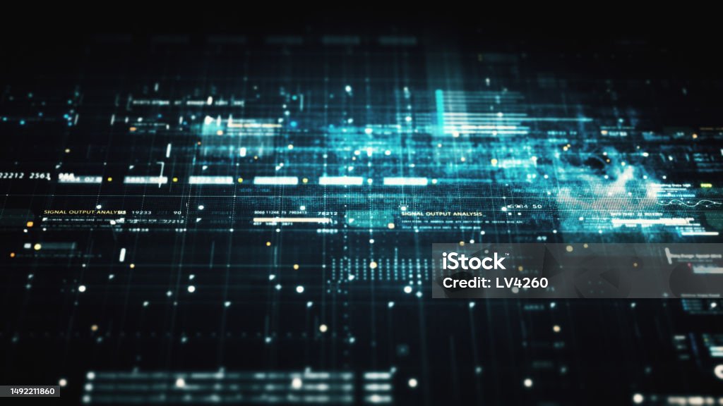 Matrix Simulation Background Futuristic Matrix Data Simulation Hud Background Stock Photo - Download ...