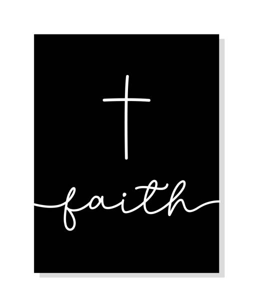 ilustrações de stock, clip art, desenhos animados e ícones de faith, hope, love. christian vector icon symbol. - cross cross shape christianity hope