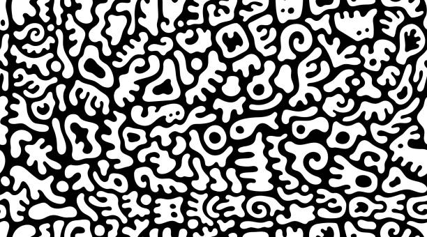 블랙 앤 화이트 패턴의 - dalmatian rabbit stock illustrations
