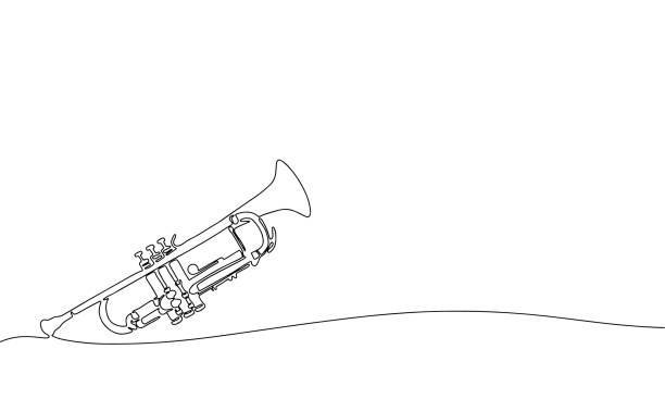 楽器トランペット。 - brass band french horn brass instrument music点のイラスト素材／クリップアート素材／マンガ素材／アイコン素材