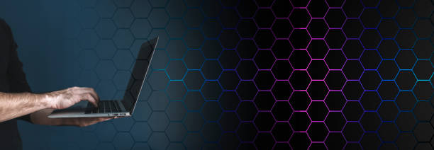 Big data technology background. Using a laptop against the background of visualization of a computer internet network, social connection, analytics, information. Big data technology background. Using a laptop against the background of visualization of a computer internet network, social connection, analytics, information. High quality photo deep pick stock pictures, royalty-free photos & images