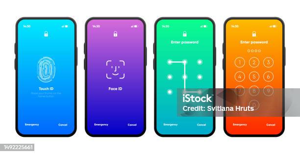 Phone Lock Screen Numbers Layout Screen Lock Authentication Password Smartphone Template Phone Id ...