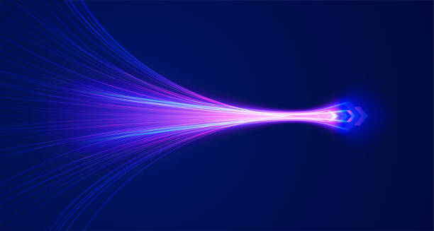 Abstract high speed movement. Abstract high speed movement. Bright glowing arrows. Digital innovation concept for your design. futurism stock illustrations