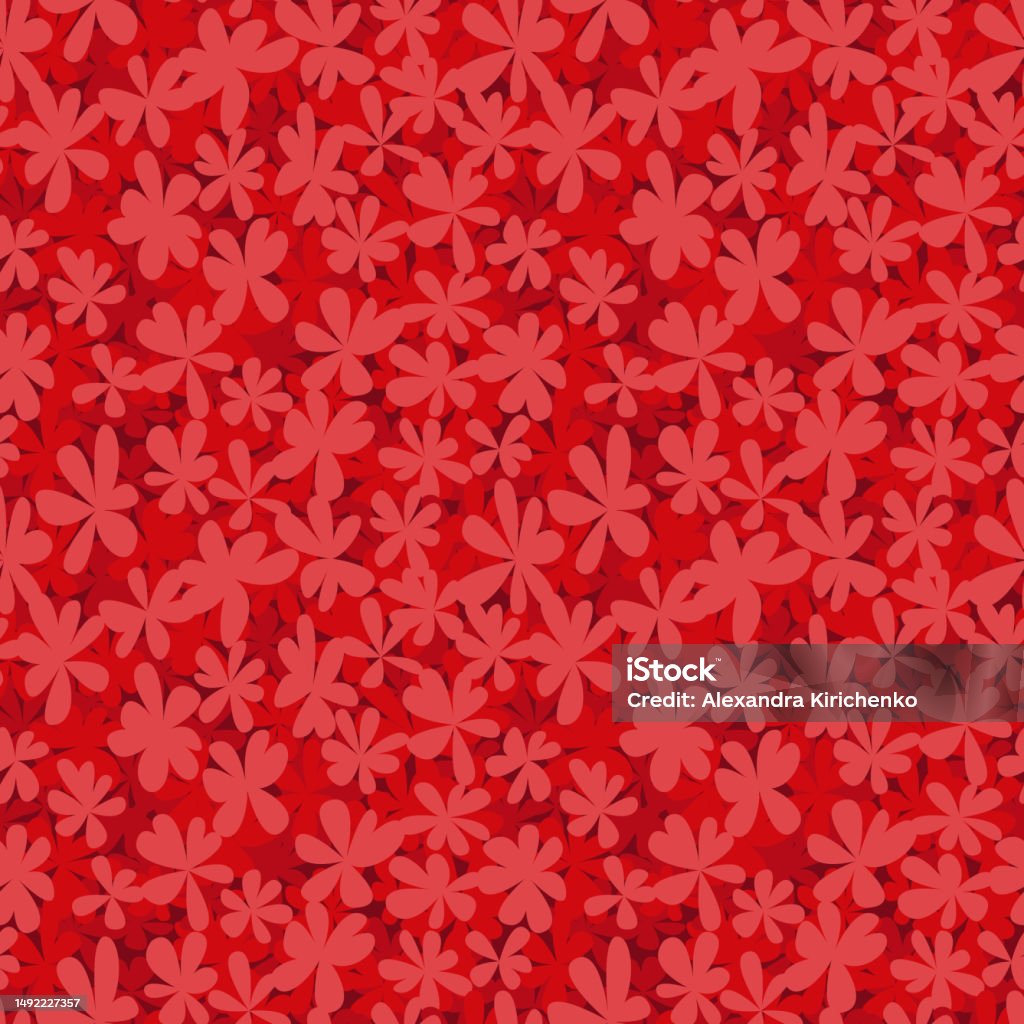 Red Simplistic Patterns Red Flowers Pattern Stock Illustration - Download Image Now - Art ...