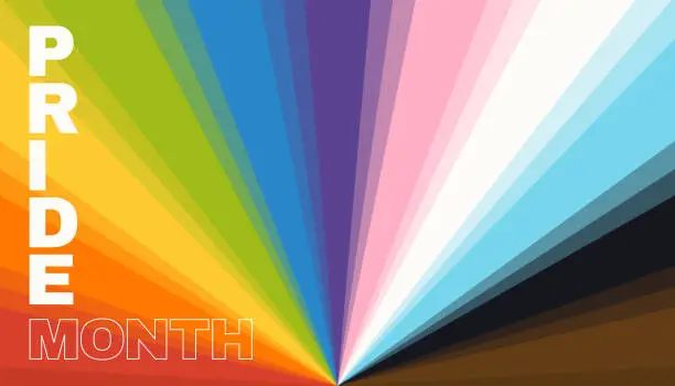 Vector illustration of Pride month banner. Rainbow flag colored abstract background.