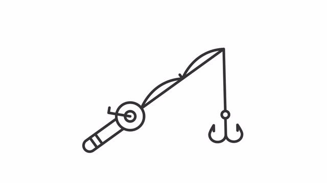 Throw fishing rod icon animation