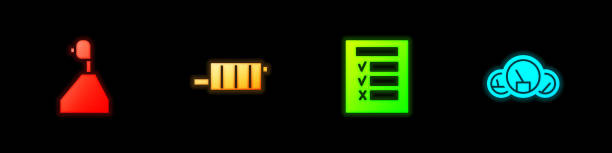 istock Set Gear shifter, Car muffler, inspection and Speedometer icon. Vector 1492238655